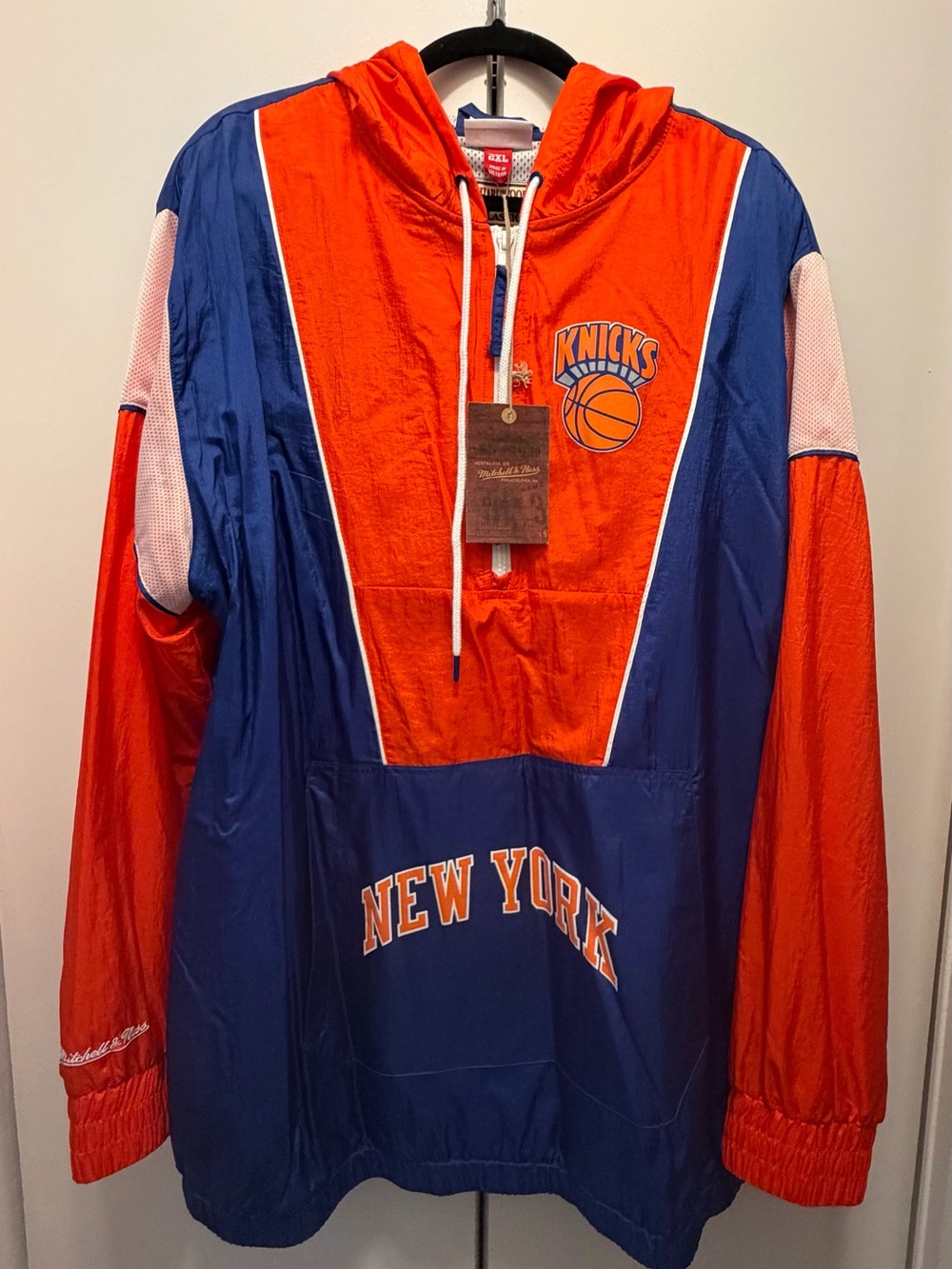 Mitchell & Ness NBA New York Knicks Half-Zip Windbreaker/Anorak NWT Size XXL
